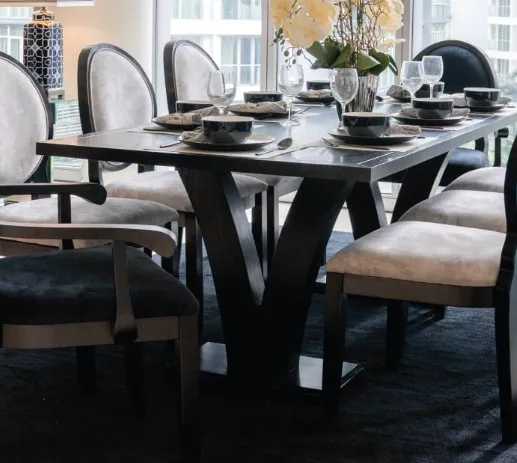 Wooden Black (8 Seater) Dining Table